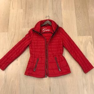 Red “Guess” Puffer Jacket Size Small.